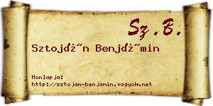 Sztoján Benjámin névjegykártya